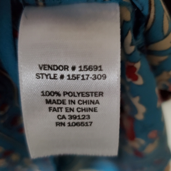 Northern Reflections L Floral Boheminan Peasant Vacation Keyhole Blouse - Picture 11 of 11